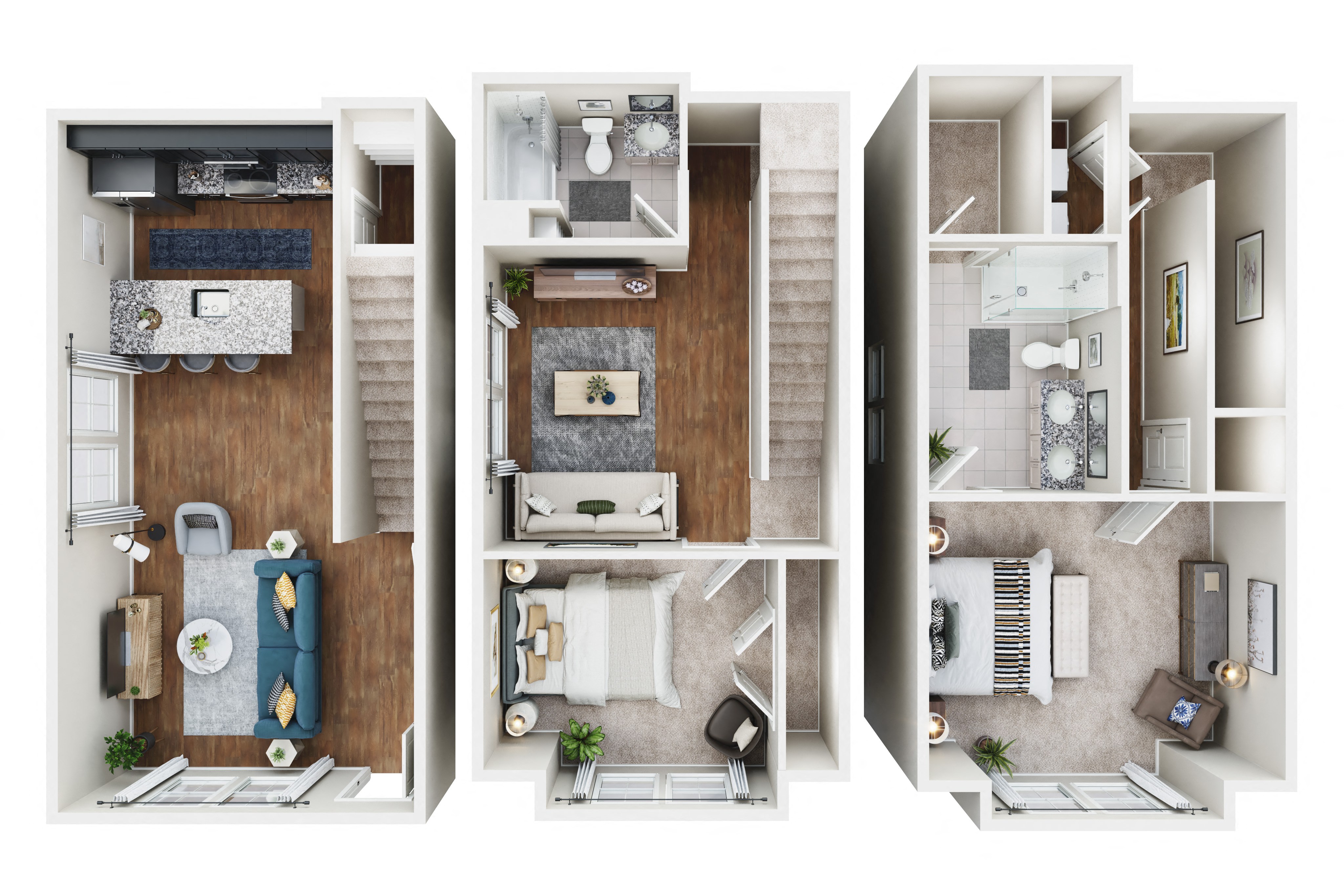Floor plan for 2 beds, 2 baths, 1900 sqft